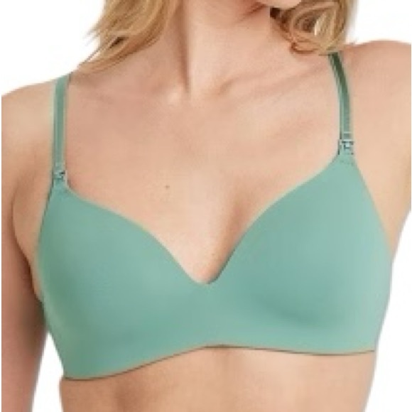 AUDEN women’s green seamless smooth wire free nursing bra size 34DDD NWT - Picture 1 of 6
